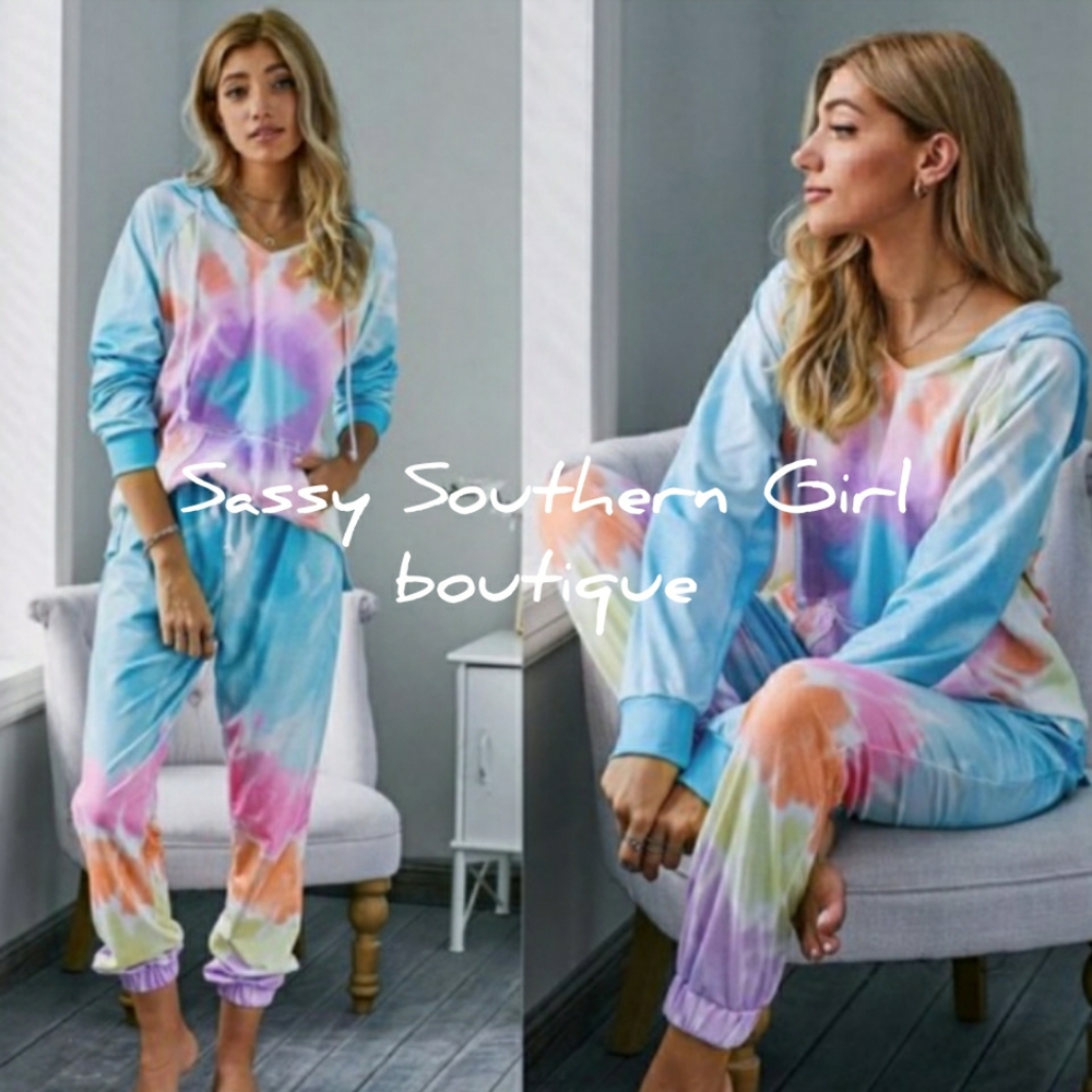 🆕⭐Tie dye hoodie sweat suit jogger
